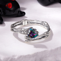 wholesale S925 Silver Adjustable Skull Heart Open Ring For Halloween Wholesale-0-1