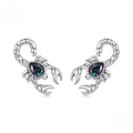 wholesale 925 Sterling Silver Scorpion Stud Earrings Purple Cubic Zirconia For Women-0-4