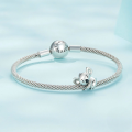 wholesale Pure Silver S925 Koala Tree Bead Bracelet, Simple Enamel Cute Animal Charm 11 words-0-3