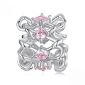 wholesale 925 Sterling Silver Pink Enamel Volleyball Charm Bead For Bracelet-0-8