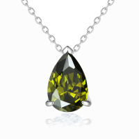 wholesale S925 Silver Cubic Zirconia Drop Necklace, December Birthstone, Minimalist Design.-undefined
