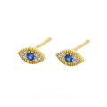 wholesale 925 Sterling Silver Wholesale Demon Eye Ear Pins With Micro-inlaid Zirconia,。-0-0