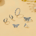 wholesale 925 Sterling Silver Vintage Butterfly Stud Earrings For Women Jewelry Gift-0-3