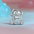 wholesale Metal S925 Silver Beads Valentine's Cute Iloveu Bear Loose Beads-0-1