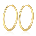 wholesale Sterling silver S925 polished plain hoop earrings, bold style, high-end-0-5
