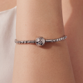 wholesale S925 silver plated platinum vintage concave flower basic bracelet-0-4