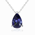 wholesale S925 Silver Cubic Zirconia Drop Necklace, December Birthstone, Minimalist Design-0-15