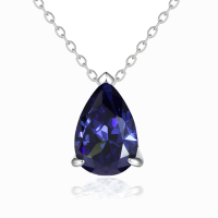 wholesale S925 Silver Cubic Zirconia Drop Necklace, December Birthstone, Minimalist Design.-undefined
