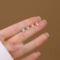wholesale S925 Sterling Silver Bow Zircon Ear Studs Women Korean Minimalist Niche Luxury Exquisite Versatile Ins Ear Wholesale-0-1