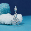 wholesale 925 Sterling Silver Goldfish Dangle Charm Created Opal Cubic Zirconia Bracelet Pendant-0-2