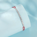 wholesale Sterling silver, red woven lucky bracelet, cubic zirconia, adjustable, minimalist, women-0-1