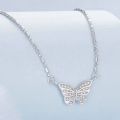 wholesale 925 Sterling Silver Cubic Zirconia Butterfly Pendant Necklace For Women-0-1
