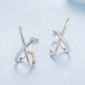 wholesale S925 Sterling Silver Trendy Line Letter Earring Wholesale Fashion Earring-0-2