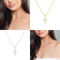 wholesale S925 Sterling Silver Light Luxury Cross Pendant Necklace,-0-3