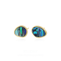 wholesale S925 Sterling Silver Vintage Abalone Shell Earrings With Turquoise In Waterdrop Shape-0-0