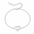 wholesale "S925 sterling silver plated white gold pony heart bracelet fashion accessory"-0-0