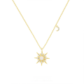 wholesale S925 Sterling Silver Sun And Moon Pendant Necklace With Opal-0-0
