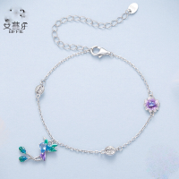 wholesale S925 sterling silver spring bird flower necklace ring earring set for women.-undefined