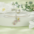 wholesale 925 silver French champagne seed beads bracelet charms for women-0-1