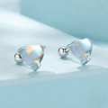 wholesale 925 Sterling Silver Blue Heart Cubic Zirconia Stud Earrings For Women-0-1