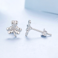 wholesale Sterling Silver Simple Clover Stud Earrings S925 Pure Silver Flower Fashion Jewelry-0-1