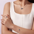 wholesale S925 sterling silver spring bird flower necklace ring earring set for women-0-2