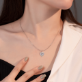 wholesale Sterling Silver 925 Three-Heart Necklace, Ring, Cubic Zirconia Earrings Set-0-2
