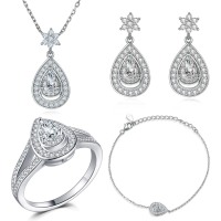wholesale European American S925 Sterling Silver Brand Jewelry Set Earring Ring Necklace Bracelet.-undefined