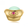 wholesale S925 silver gold-plated beads set, lucky golden money series for jewelry making-0-7
