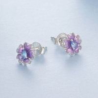 wholesale S925 sterling silver spring bird flower necklace ring earring set for women-undefined
