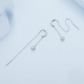 wholesale S925 Sterling Silver Hoop Earrings With Cubic Zirconia Long And Minimalist Style Bse830-0-4