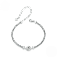 wholesale S925 silver, plated, delicate Moissanite woven bracelet, lightweight luxury women's accessory-undefined
