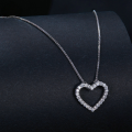 wholesale S925 sterling silver heart-shaped moissanite necklace for women MSN019-0-1