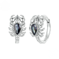 wholesale 925 Sterling Silver Scorpion Stud Earrings Purple Cubic Zirconia For Women-0-7
