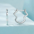 wholesale Sterling silver s925 minimalist wave-shaped ear cuffs, stylish hoop earrings for women-0-2