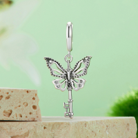 wholesale S925 Silver Emerald City Butterfly Heart Bead Set-undefined