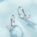 wholesale S925 Silver Plated Platinum Cubic Zirconia Earrings Minimalist Luxury Daily Style-0-2