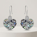 wholesale 925 Sterling Silver Mother Of Pearl Heart Earrings-0-2