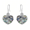 wholesale 925 Sterling Silver Mother Of Pearl Heart Earrings-0-0