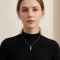 wholesale 925 Sterling Silver Platinum Plated Turquoise Chip Cremation Urn Memorial Pendant Necklace-0-1