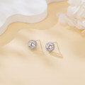 wholesale 925 Sterling Silver Elegant Round Moissanite Halo Stud Earrings-0-2