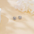 wholesale 925 Sterling Silver Elegant Square Halo Moissanite Stud Earrings In Plated with White Gold-0-1
