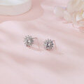 wholesale 925 Sterling Silver Elegant Moissanite Floral Stud Earrings - Luxury Jewelry Collection-0-1