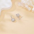 wholesale 925 Sterling Silver Elegant Moissanite Halo Stud Earrings In Plated with White Gold-0-4