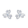 wholesale 925 Sterling Silver Elegant Four-leaf Clover Moissanite Earrings-0-1