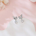 wholesale 925 Sterling Silver Elegant Leaf-inspired Moissanite Drop Earrings-0-5