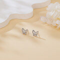 wholesale 925 Sterling Silver Elegant Butterfly Moissanite Earrings With Sparkling Accents-0-4