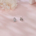 wholesale 925 Sterling Silver Elegant Crossed Prong Moissanite Stud Earrings In Plated with White Gold/silver Setting-0-4