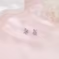 wholesale 925 Sterling Silver Elegant Moissanite-studded Silver Earrings Wholesale With Twisted Vine Design-0-5