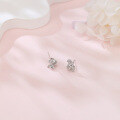wholesale 925 Sterling Silver Elegant Moissanite-studded Silver Earrings With Twisted Vine Design-0-5